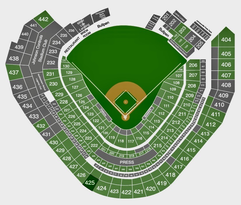 Milwaukee Brewers Seating Chart With Seat Numbers Cabinets Matttroy 